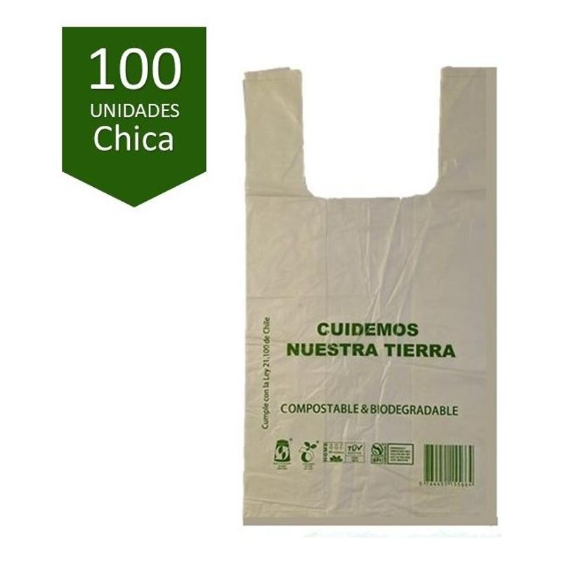 GENERICO - Bolsas Biodegradables Compostables Pack de 100 Unidades