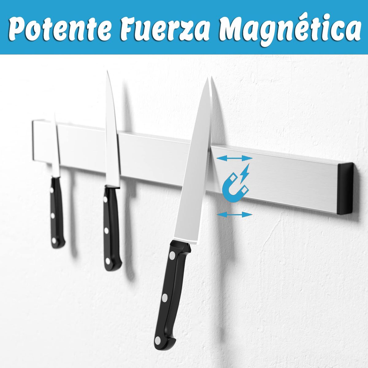 GENERICO - 30cm Barra Magnética Para Cuchillos Acero Inoxidable Para Cocina