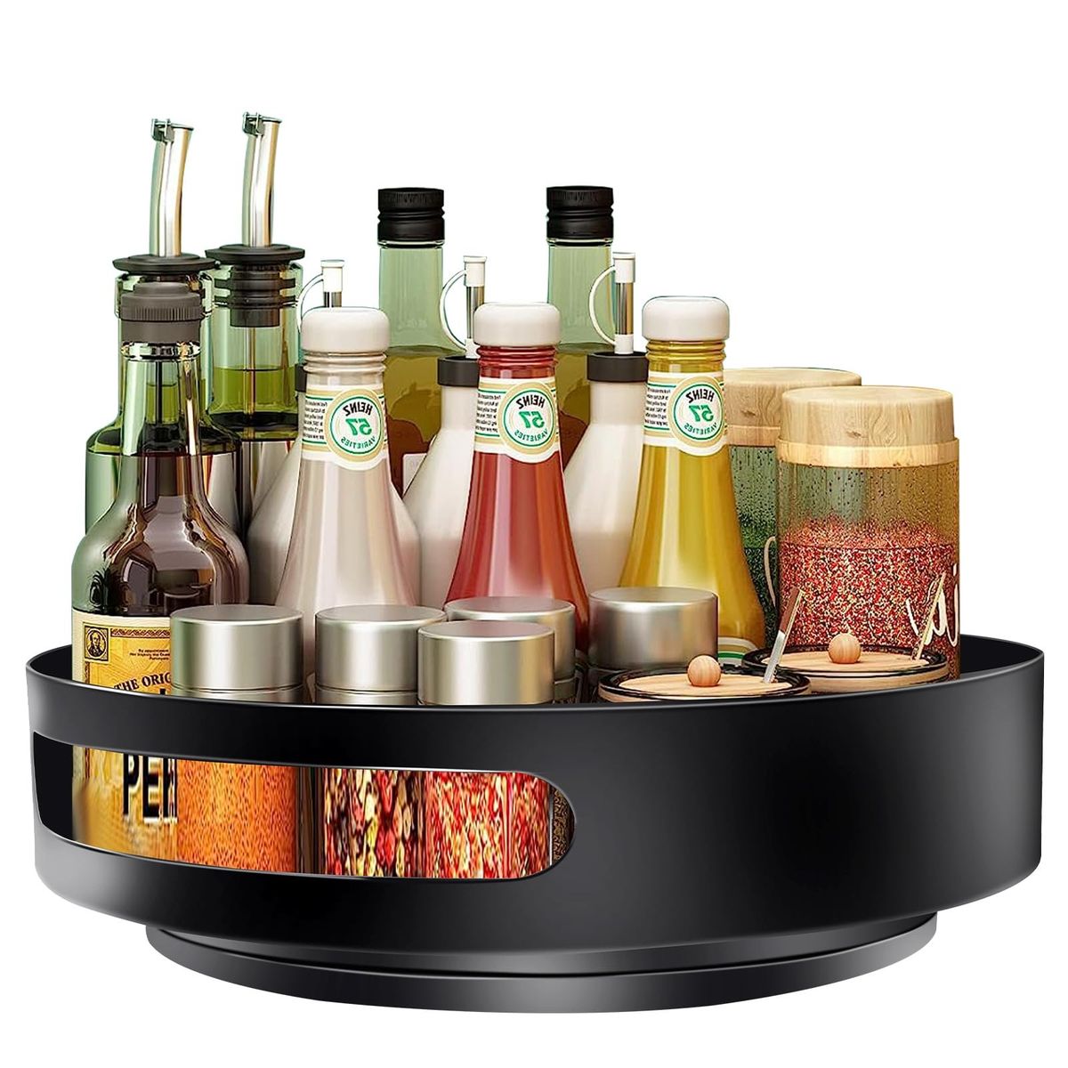 GENERICO - Negro Especiero Giratorio Organizador Para Cosmético Baño