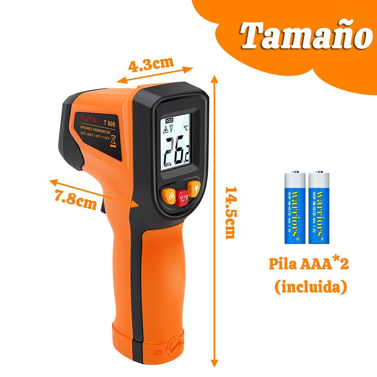 GENERICO - -50℃ A 600℃  Pistola Termómetro Infrarrojo Cocinar Industria