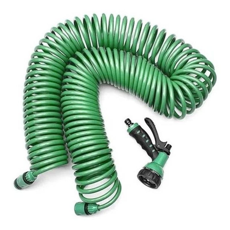 GENERICO - Manguera Espiral Retráctil de 15 M para Riego y Limpieza
