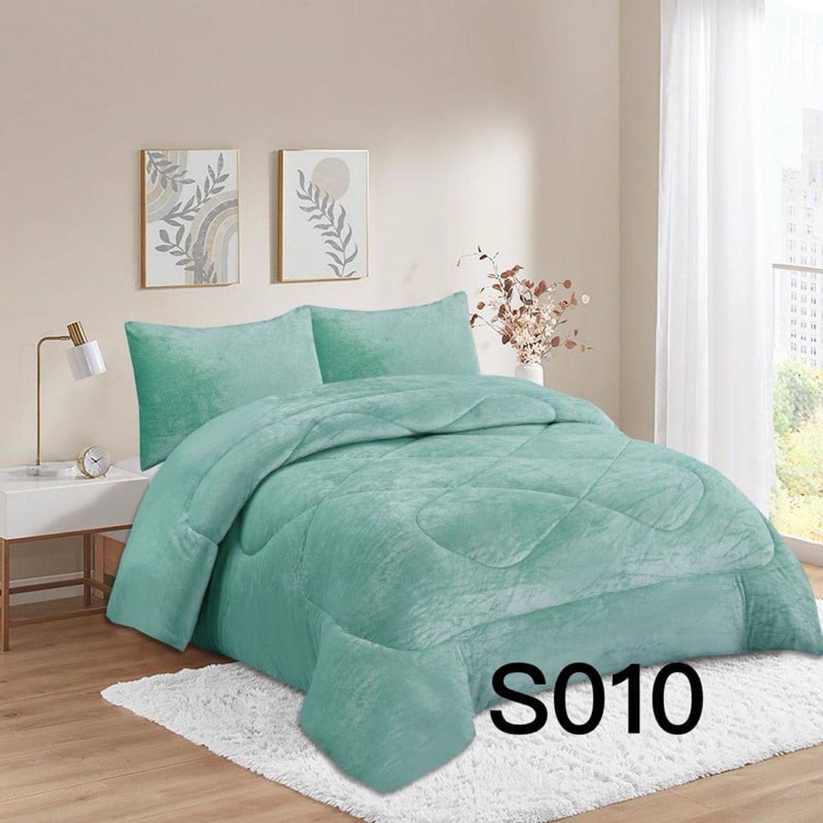 ANGELES DEL HOGAR - COBERTOR PLUSH CON CHIPORRO 2 P TURQUESA