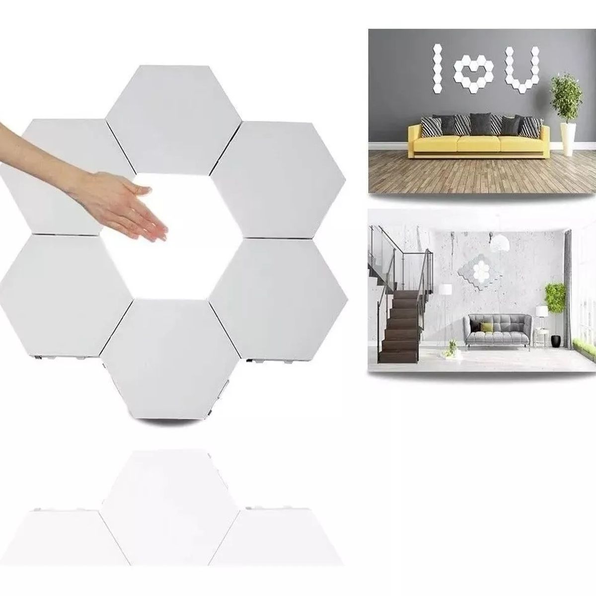 GENERICO - Set Luz Gamer Hexagonal Led Tira Cinta 6 Luces Rgb Control