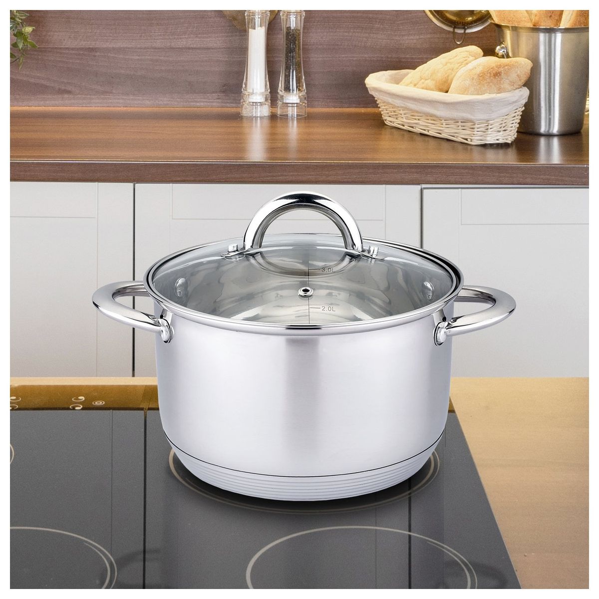 HAUSROLAND - Olla de Acero inoxidable 16 cm 19 Lts