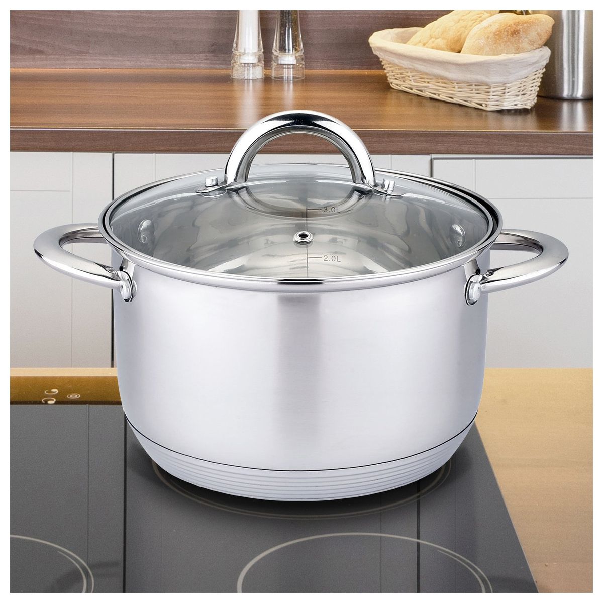 HAUSROLAND - Olla de Acero inoxidable 24 cm 61 Lts.