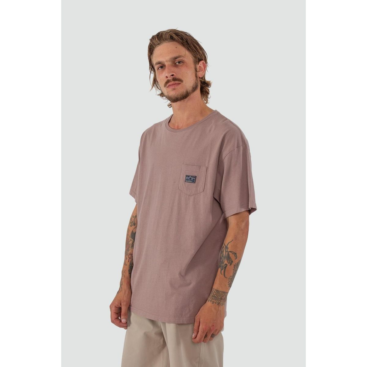 KAYA UNITE - Polera Hombre Woven Lt Malva
