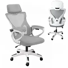 RD - Silla Oficina Escritorio Regulable Ergonomica Apoyacabeza Gris