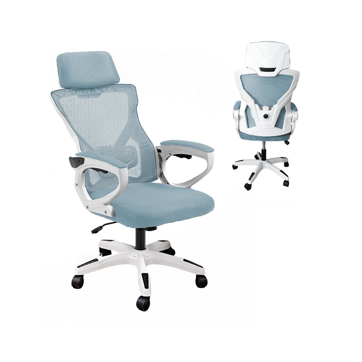 RD - Silla Oficina Escritorio Regulable Ergonomica Apoyacabeza Rd Celeste