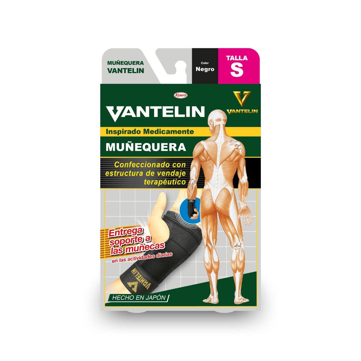 VANTELIN - Muñequeras Estabilizadora Vantelin S Negra