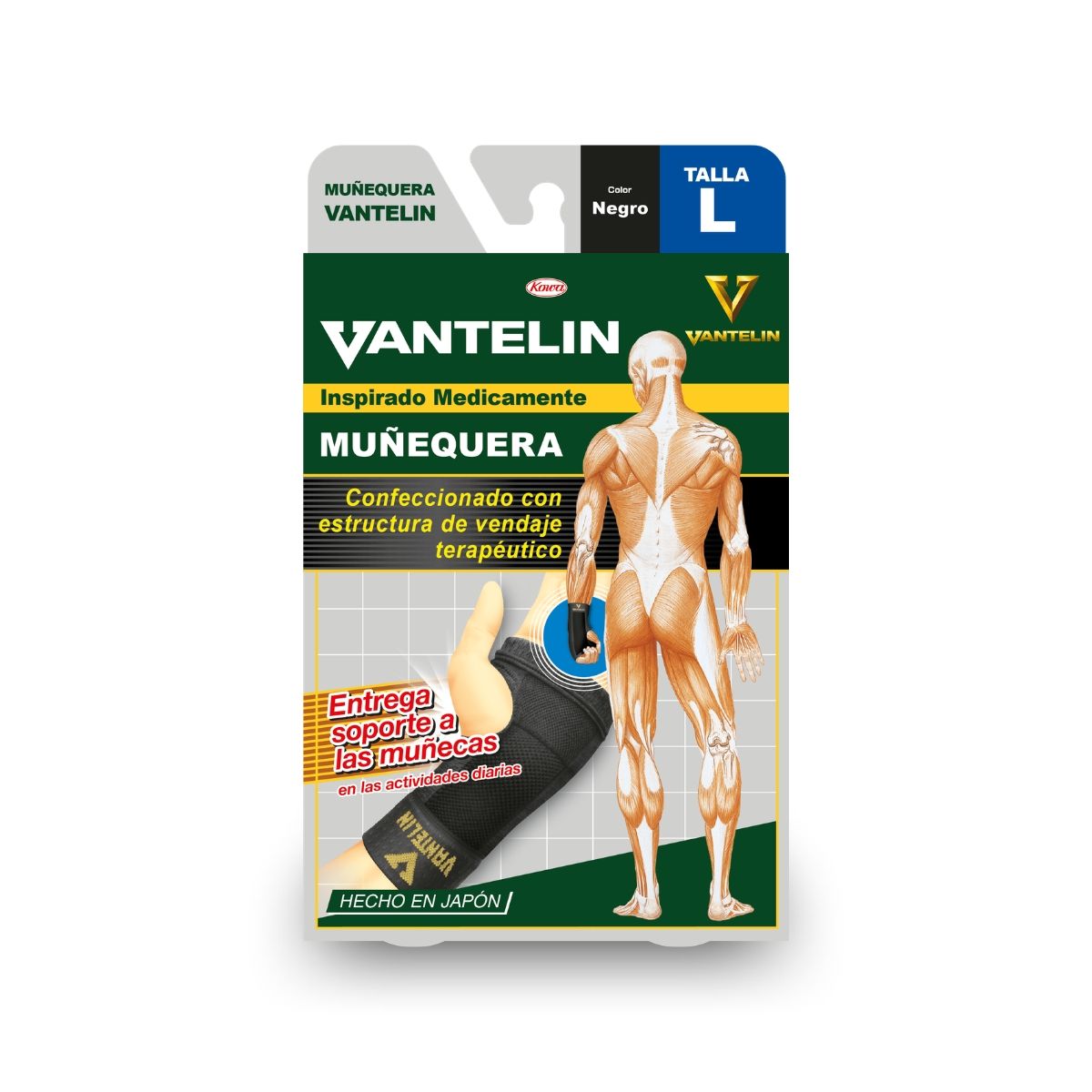 VANTELIN - Muñequeras Estabilizadora Vantelin L Negra