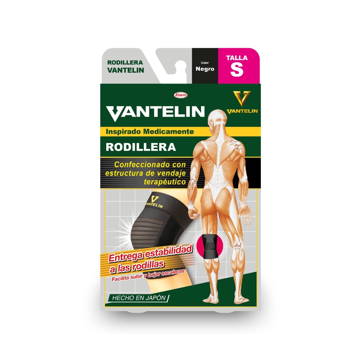 VANTELIN - Rodillera Estabilizadora Vantelin S Negra