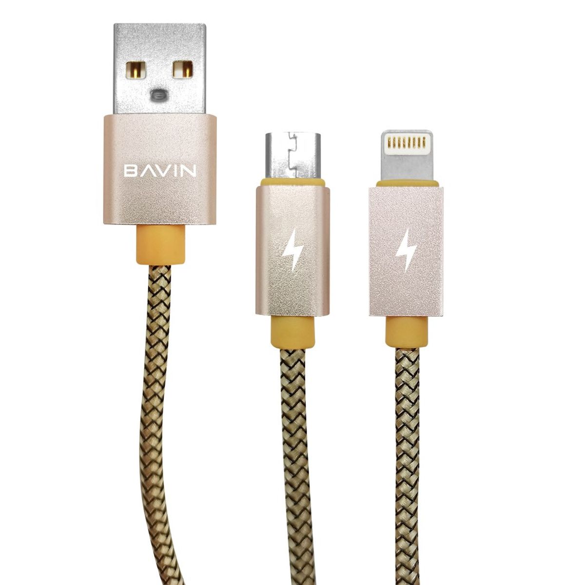 GENERICO - Cable USB Carga Rápida 2 en 1 Micro USB Lightning - Bavin Mod. CB-061