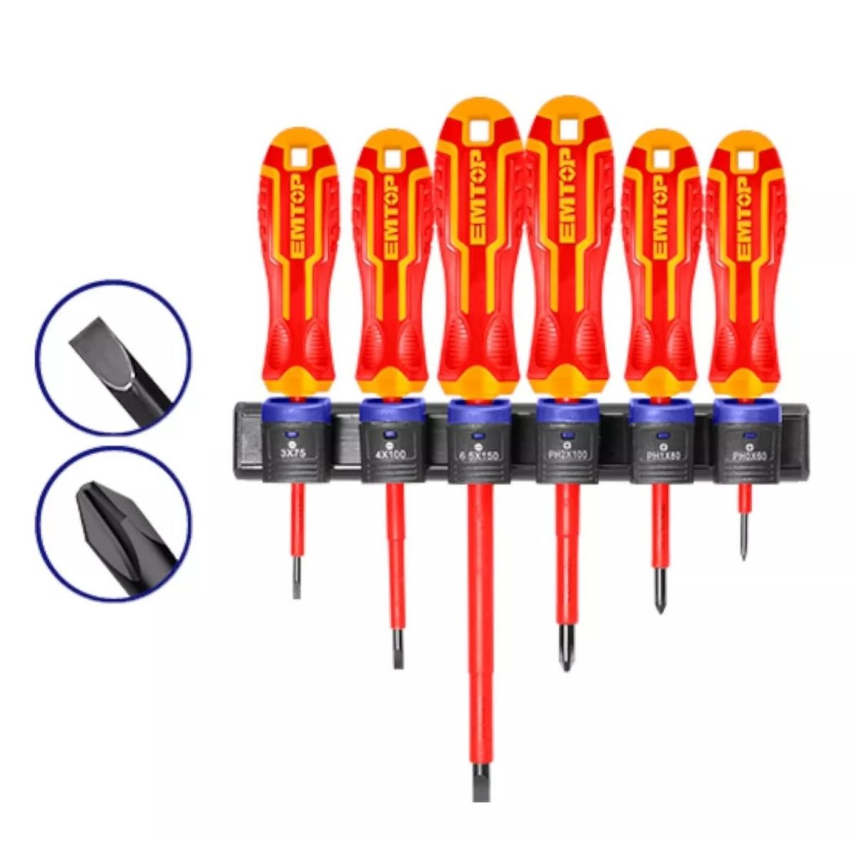 EMTOP - Kit 6 Destornilladores Aislados 1000v Emtop ESSTJS061