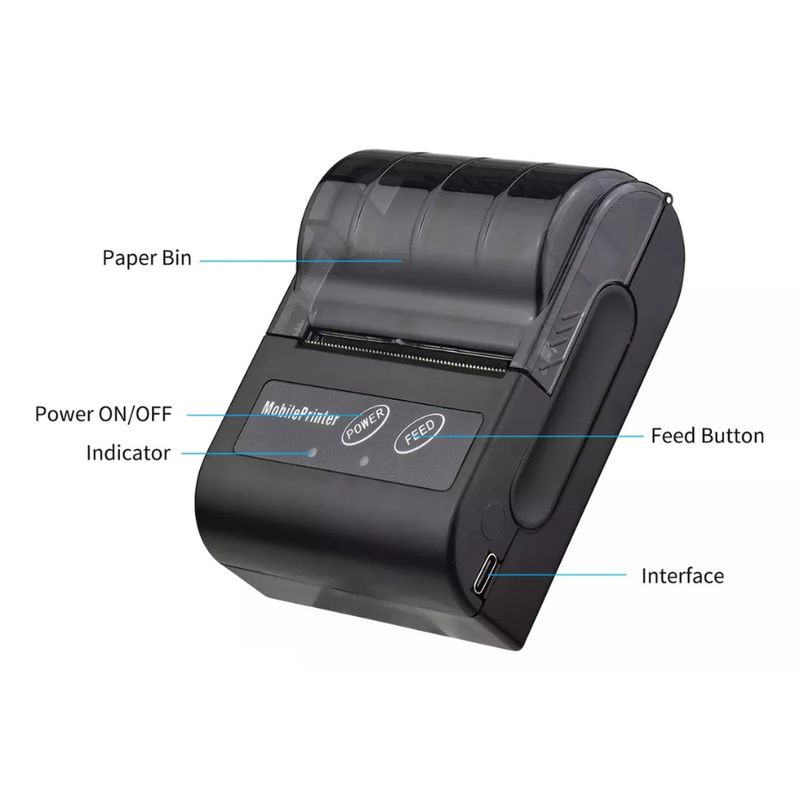 GENERICO - Impresora Termica Portatil Bluetooth Mtp-ii