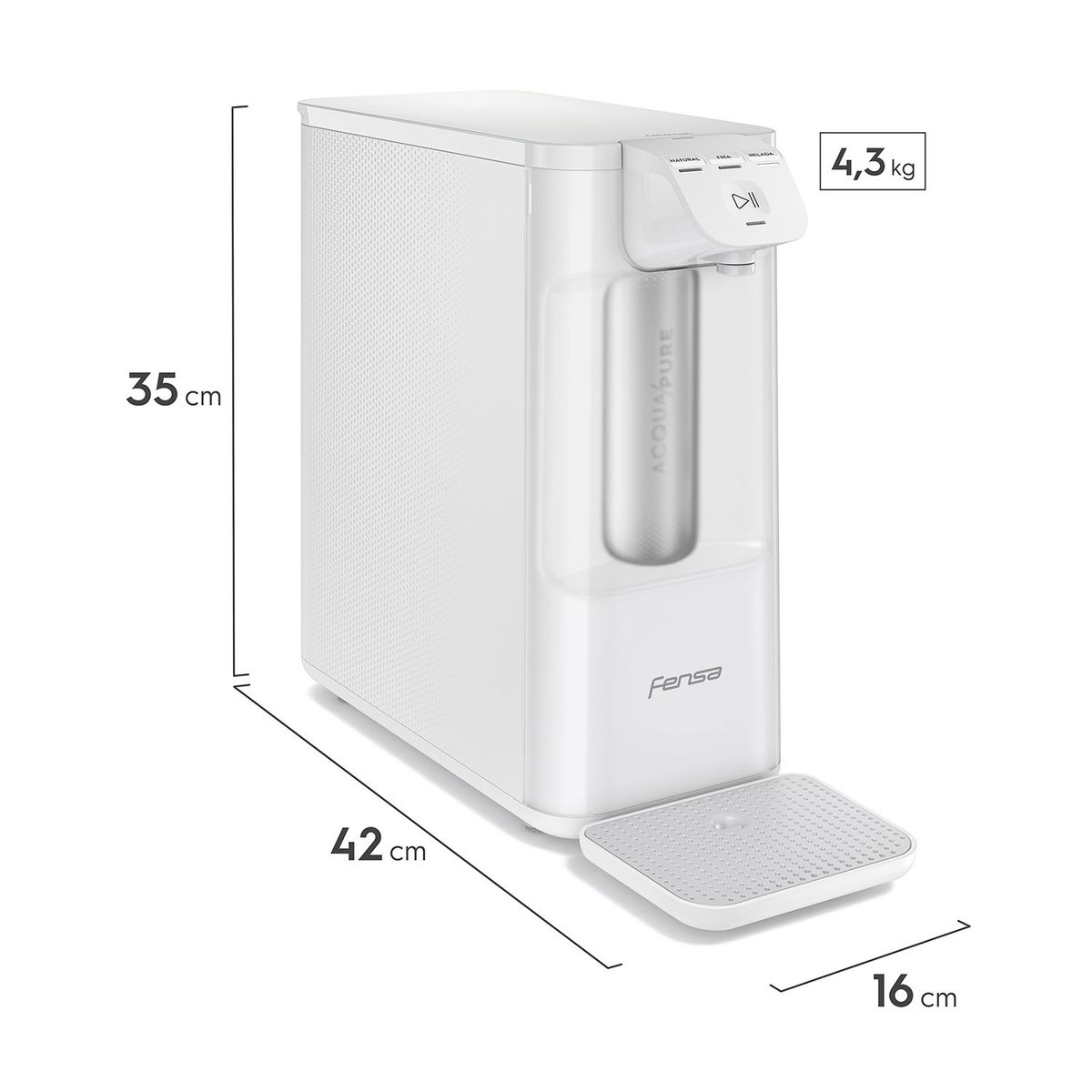 FENSA - Purificador de Agua Fensa Pure 4X Agua Fría 3 Niveles Panel Táctil PE12B Blanco