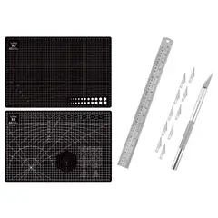 RD - Base Tabla Mat Salvacorte A3 45x30cm+Bisturi+Regla 40cm N