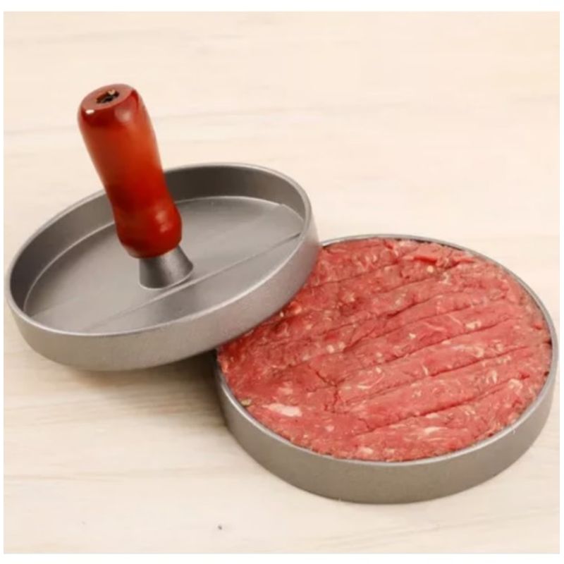 GENERICO - Prensa Para Hamburguesas Antiadherente Asado Parrilla Color Plateado