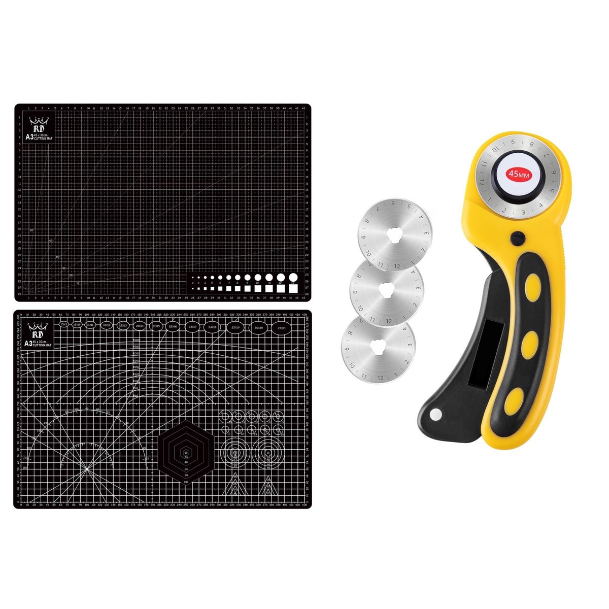 RD - Base Salvacorte A3 30x45cm + Cortador Rotativo + 3c Negro