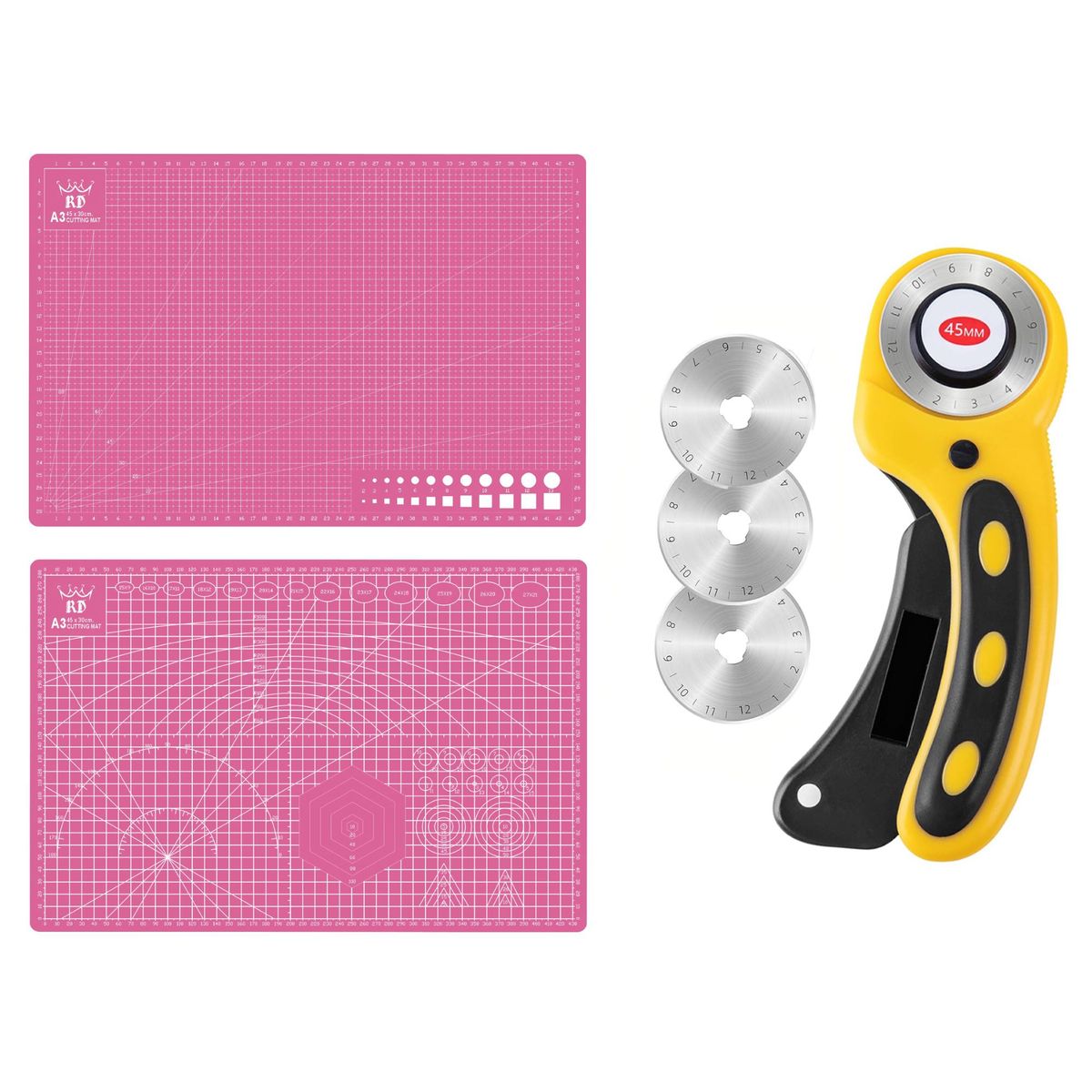 RD - Base Salvacorte A3 30x45cm + Cortador Rotativo + 3c Rosa