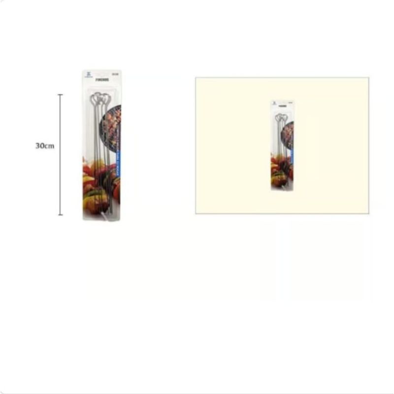 GENERICO - Pinchos Brochetas Anticucho Acero Inoxidable 30cm