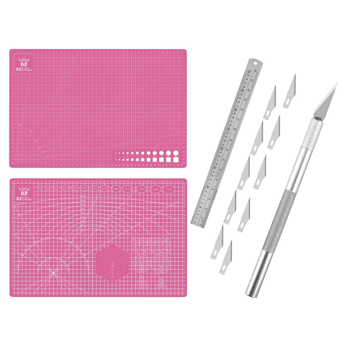 RD - Base Tabla Mat Salvacorte A3 45x30cm+Bisturi+Regla 40cm R