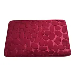 GENERICO - Alfombra Con Diseño Para Baño Burdeo