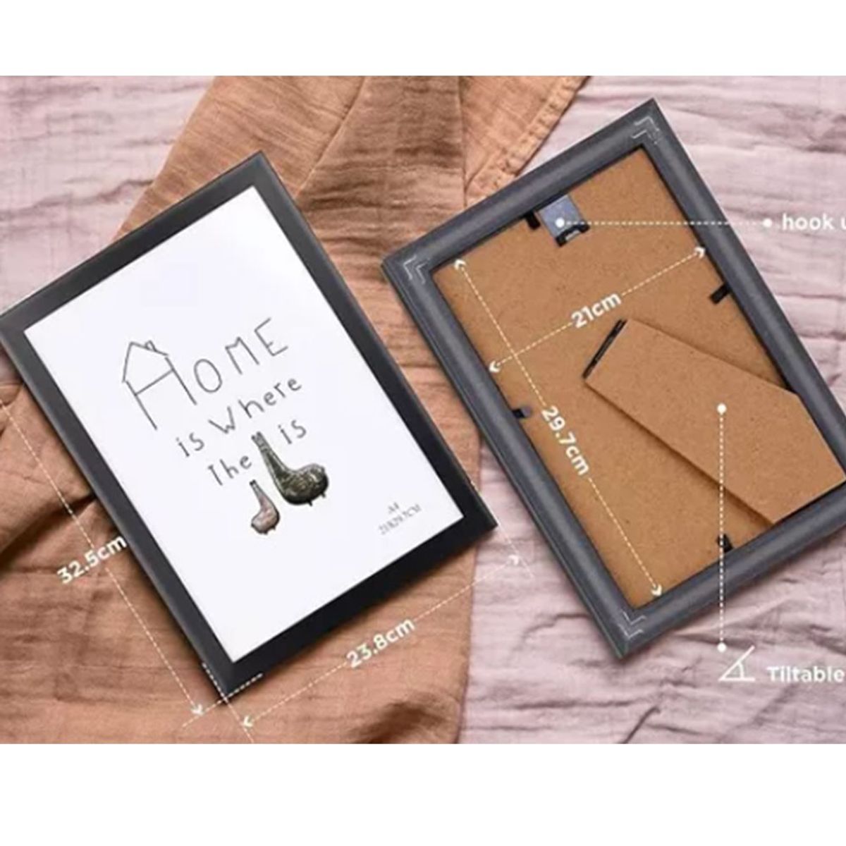 MUNDO MAGIA - Pack 5 Marco Para Foto Portaretrato Decoración A4 Cuadro