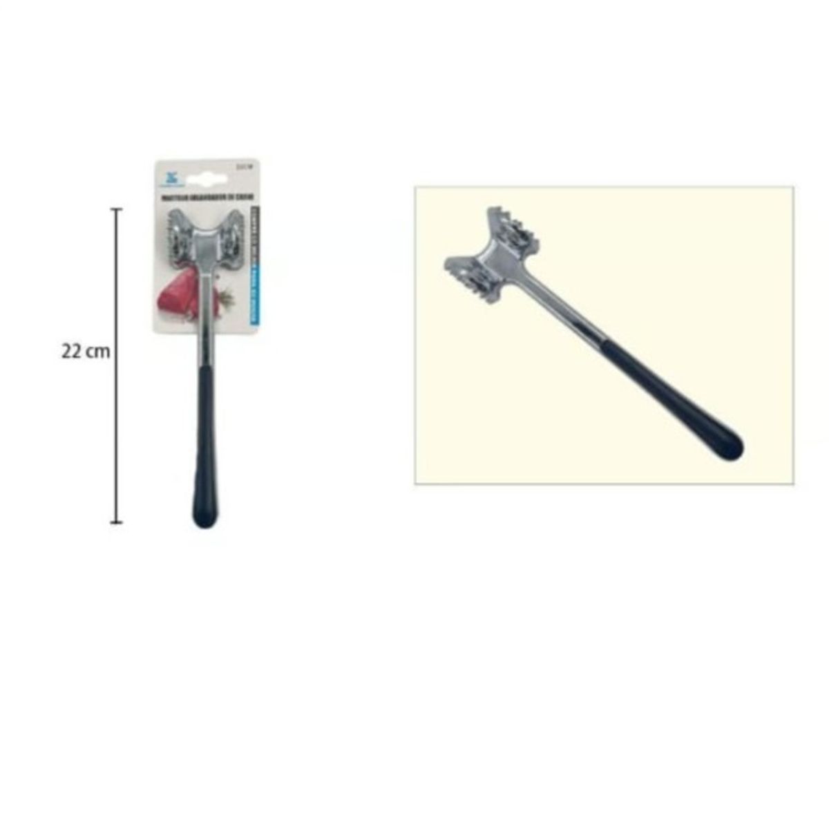 GENERICO - Martillo Ablandador De Carne 22Cm Acero Inoxidable