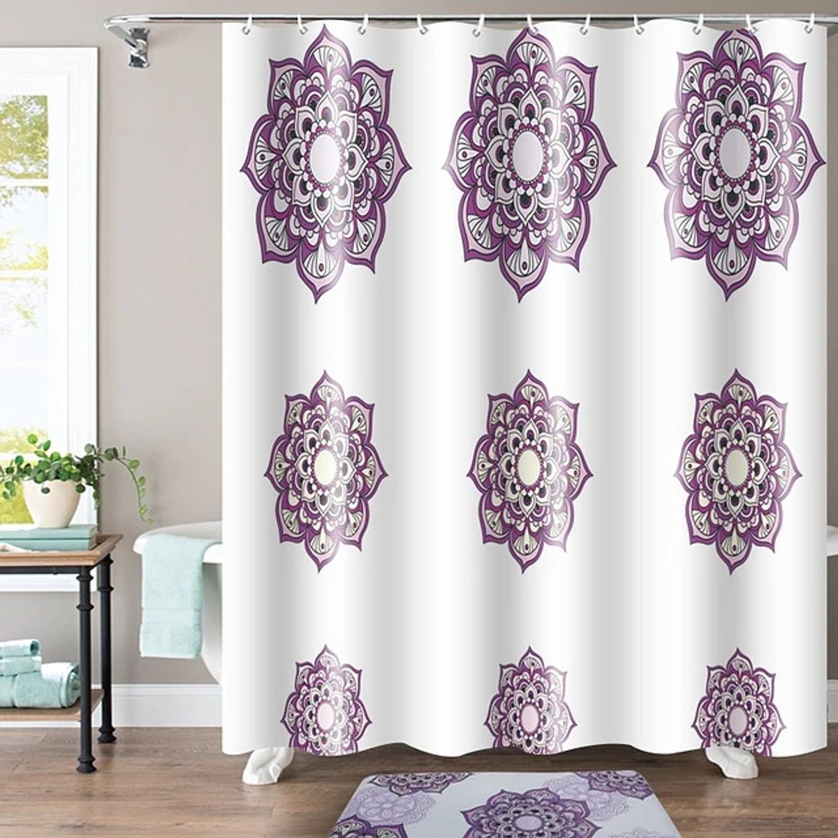 GENERICO - Cortina De Baño Plástica  Mandala Bathlux