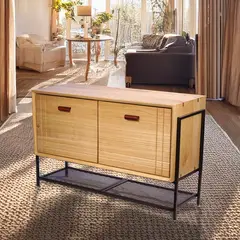 GENERICO - Rack de Madera y Metal - Estilo Industrial