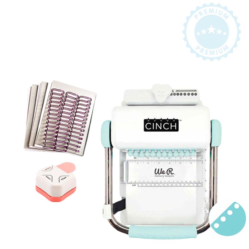 AMERICAN CRAFTS - cinch menta + 3 planners + perforadora de esquina K7