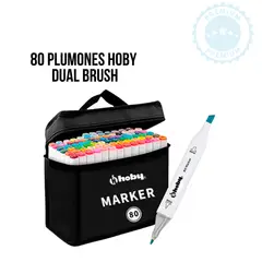 GENERICO - 80 PLUMONES HOBY DUAL BRUSH K152