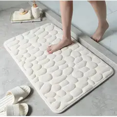 GENERICO - Alfombra Con Diseño Para Baño Blanco