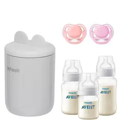 INFANTI - Kit Esencial para Bebé Calentador Mamaderas y Chupetes Avent