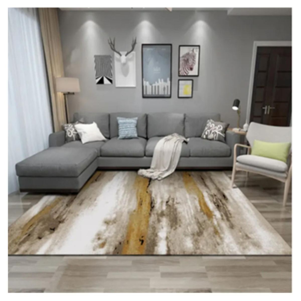 AUCKLAND OUTDOOR - Alfombra Living 120X160 Cm. Fiora Tapete Sala Estar 3D