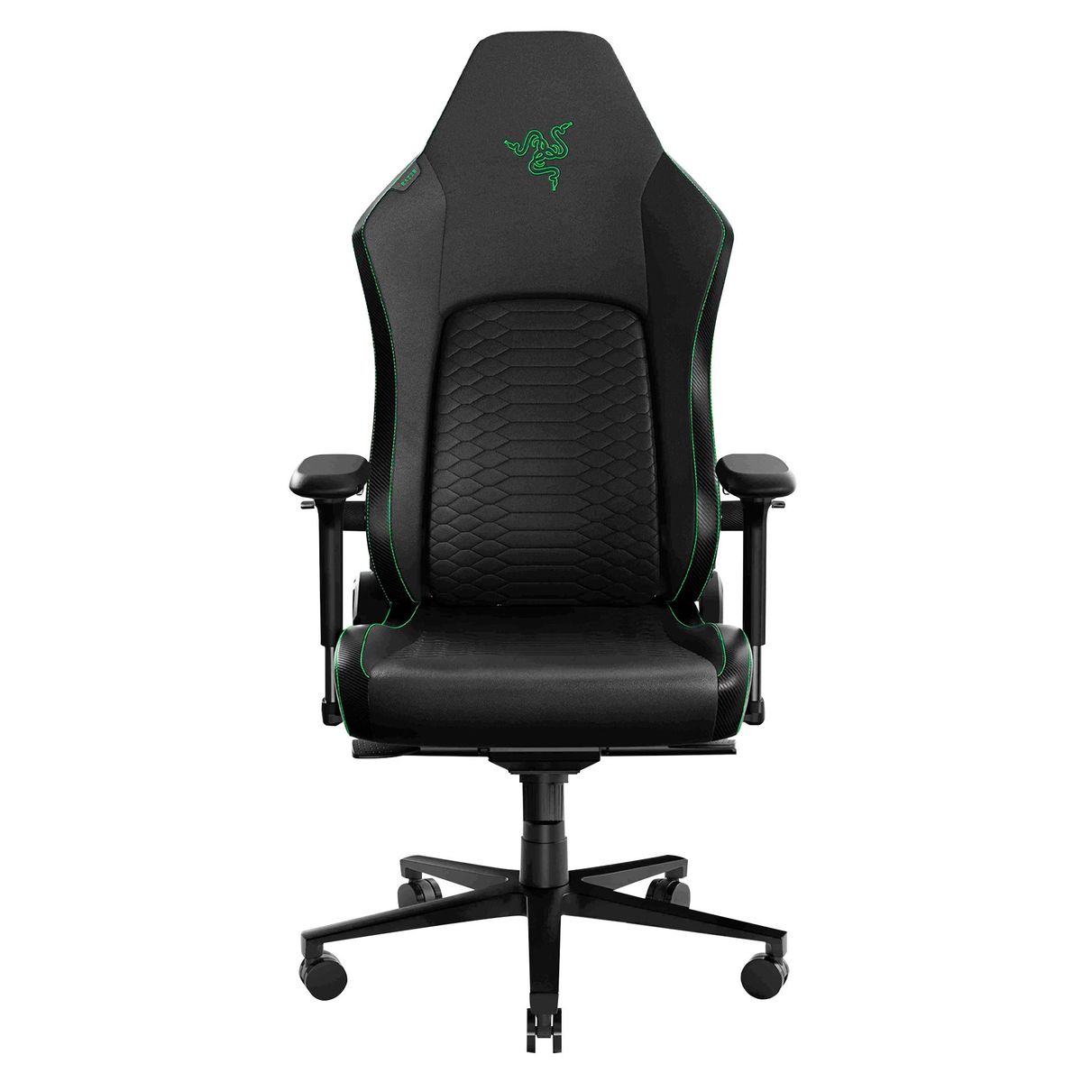 RAZER - Silla Gamer Razer Iskur V2 Black  Green Leather
