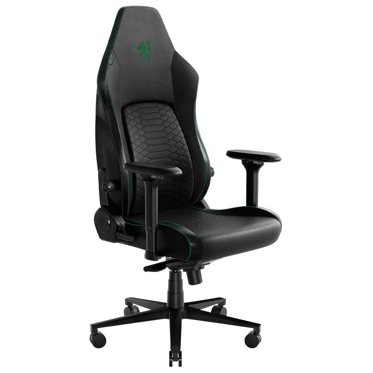 RAZER - Silla Gamer Razer Iskur V2 Black  Green Leather