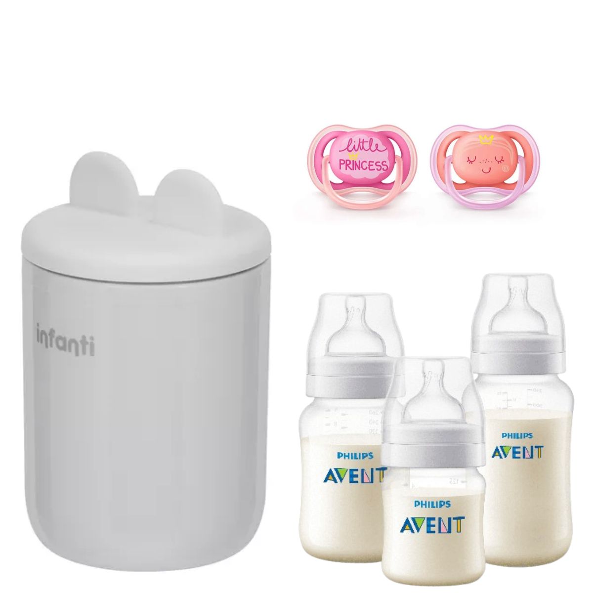 INFANTI - Kit Esencial para Bebé Calentador Mamaderas y Chupetes Avent