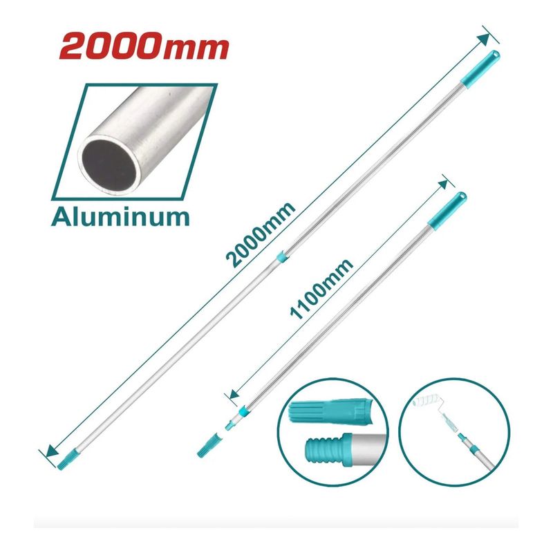 TOTAL - Barra Extensión Telescópica De Aluminio 2mts Total Thtep0201