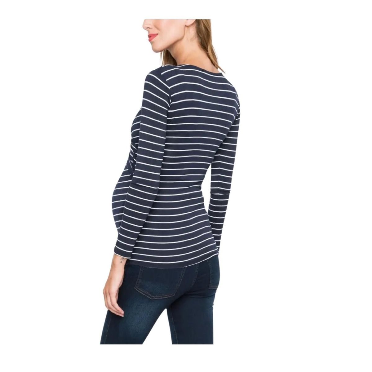 KIVARA - Polera Lactancia Maternidad Manga Larga Rosi Azul Marino