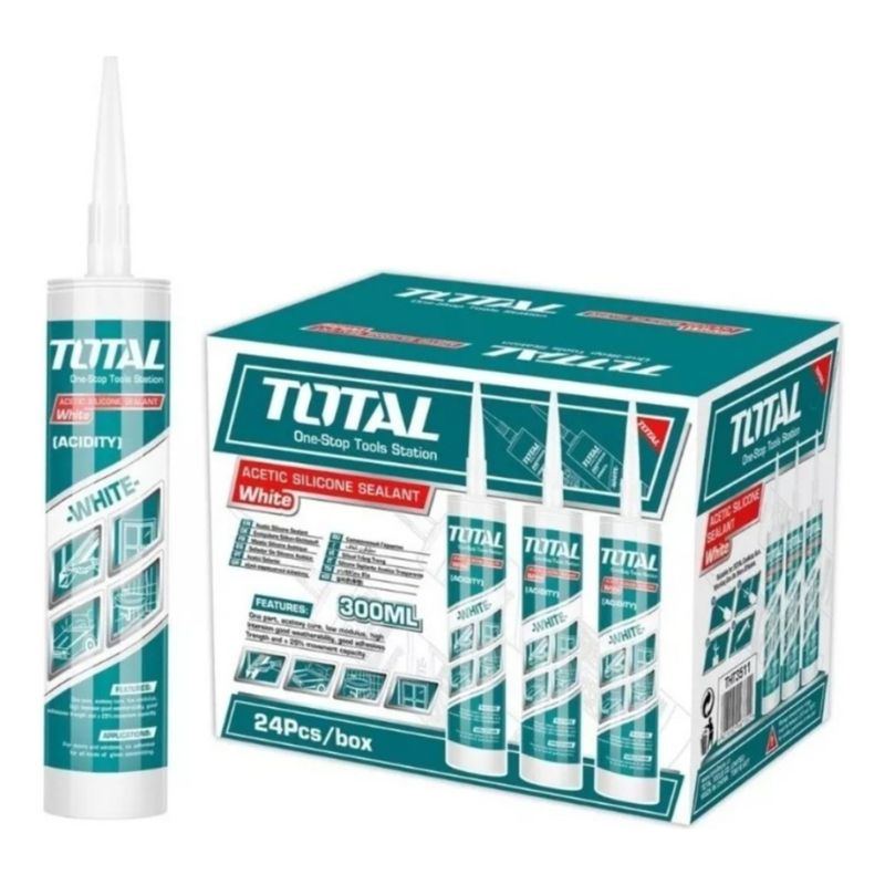 TOTAL - Silicona Sellante Cartucho 300 Ml Color Blanco Total Tht3511