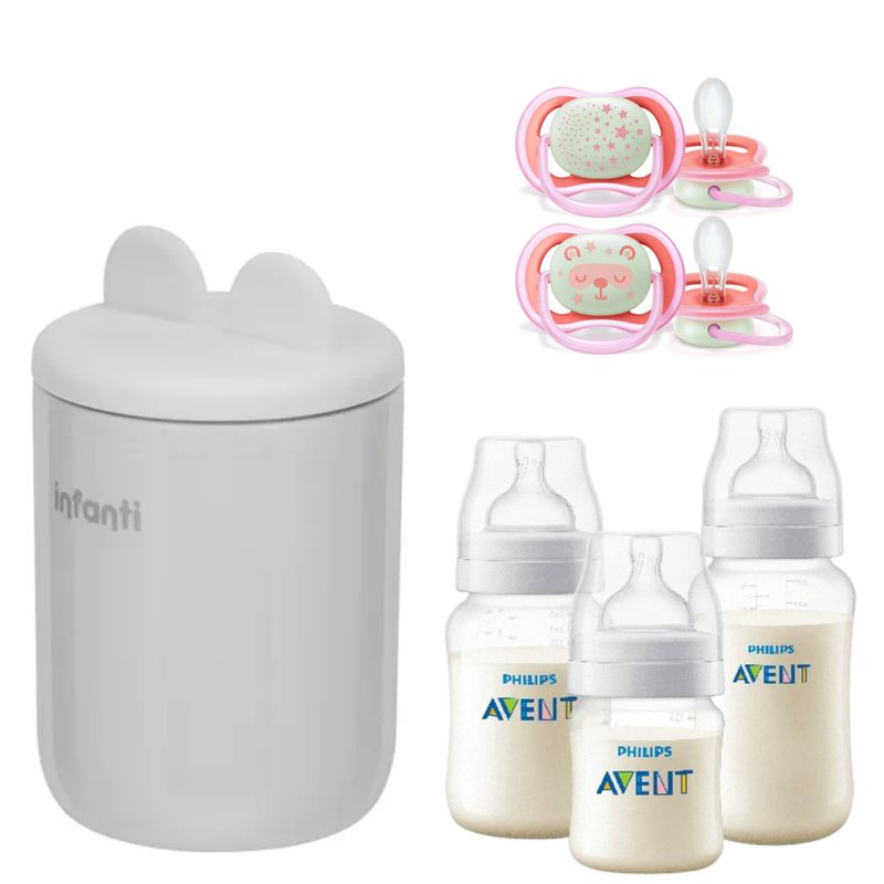 INFANTI - Kit Esencial para Bebé Calentador Mamaderas y Chupetes Avent
