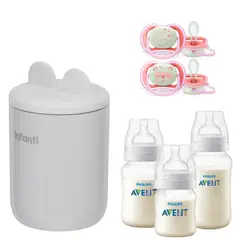 INFANTI - Kit Esencial para Bebé Calentador Mamaderas y Chupetes Avent