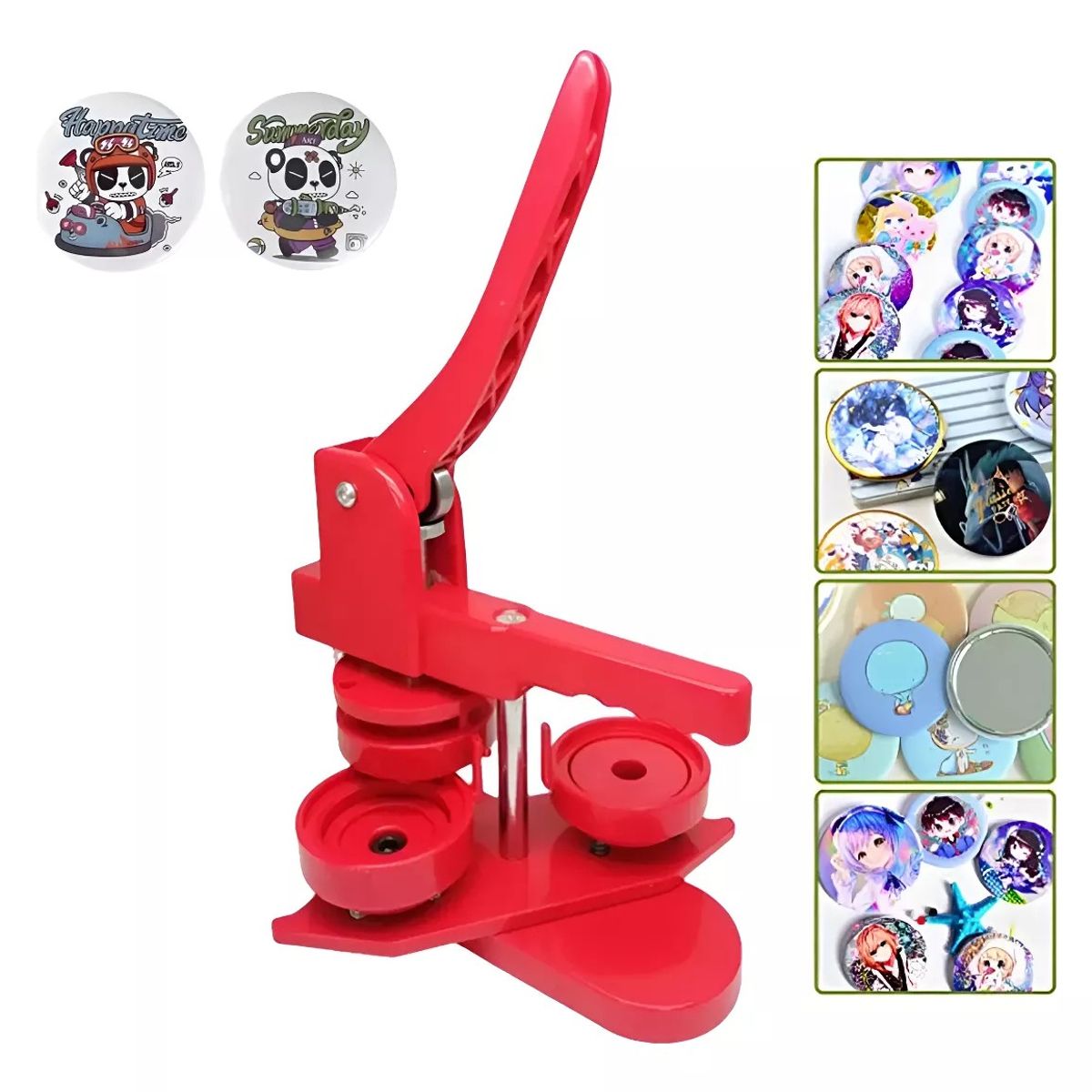 MUNDO MAGIA - Máquina O Prensa Para Hacer Chapitas + Matriz De 58mm