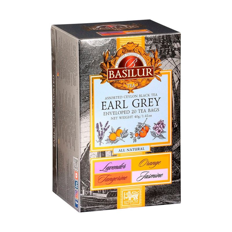 BASILUR - Te Negro Basilur Earl Grey Assorted Caja 20 bolsas