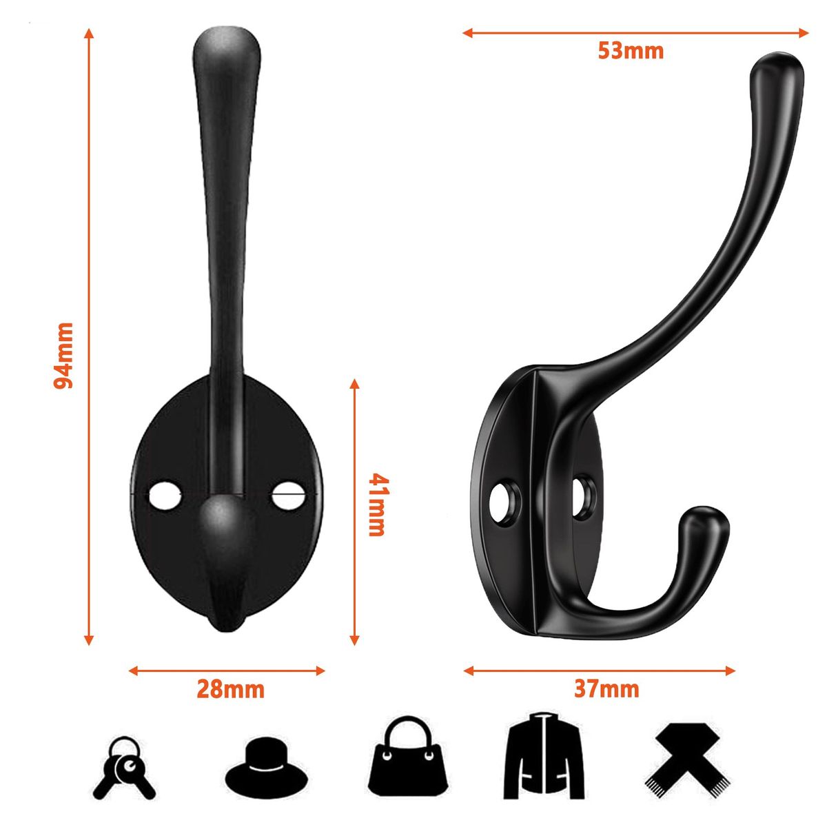 GENERICO - 10Pcs Ganchos Colgadores De Pared Con Tornillos Para Colgar