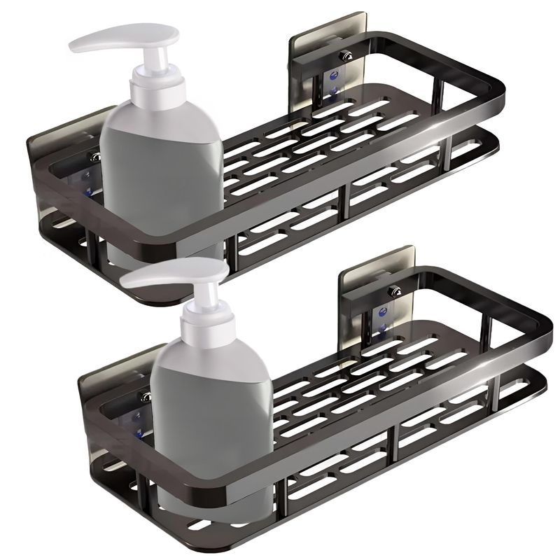 GENERICO - 2Pcs Juego Estanteria Ducha Para Baño Pared-Negro