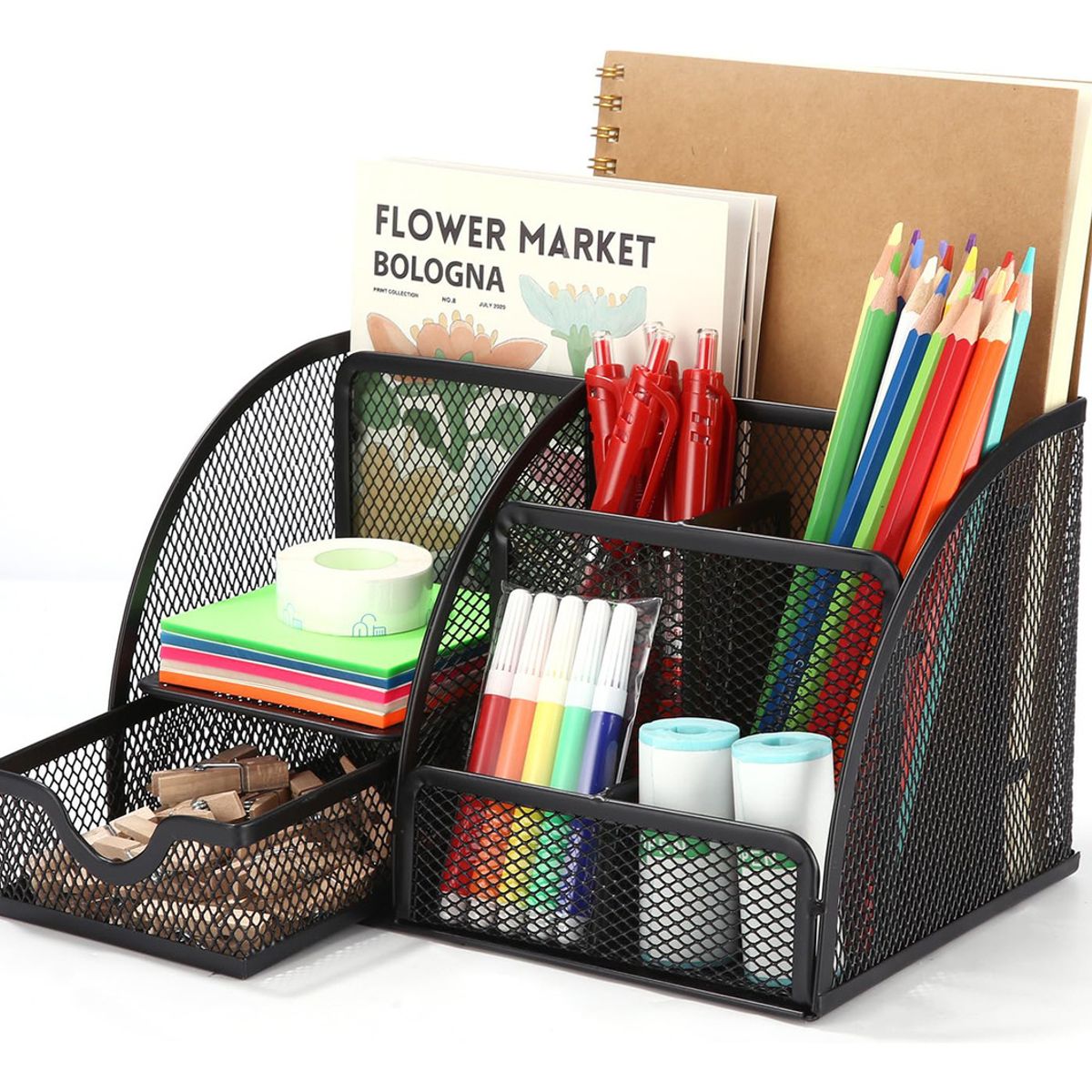 GENERICO - Negro Organizador de Escritorio para Titular de la Pluma