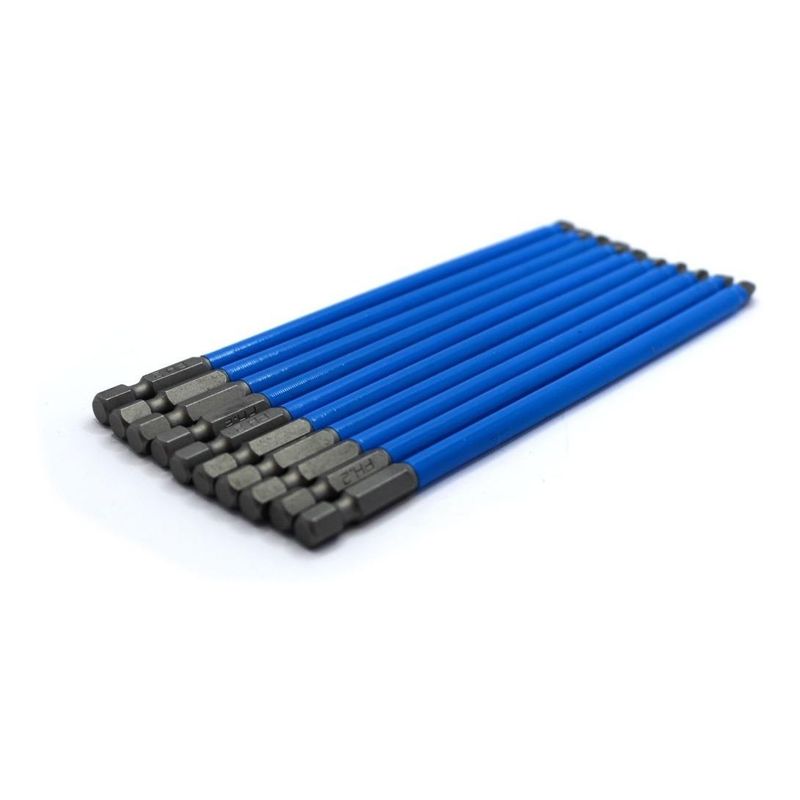 GENERICO - Puntas Imantadas Largas 15 cm para Destornillador - 10 Pzas