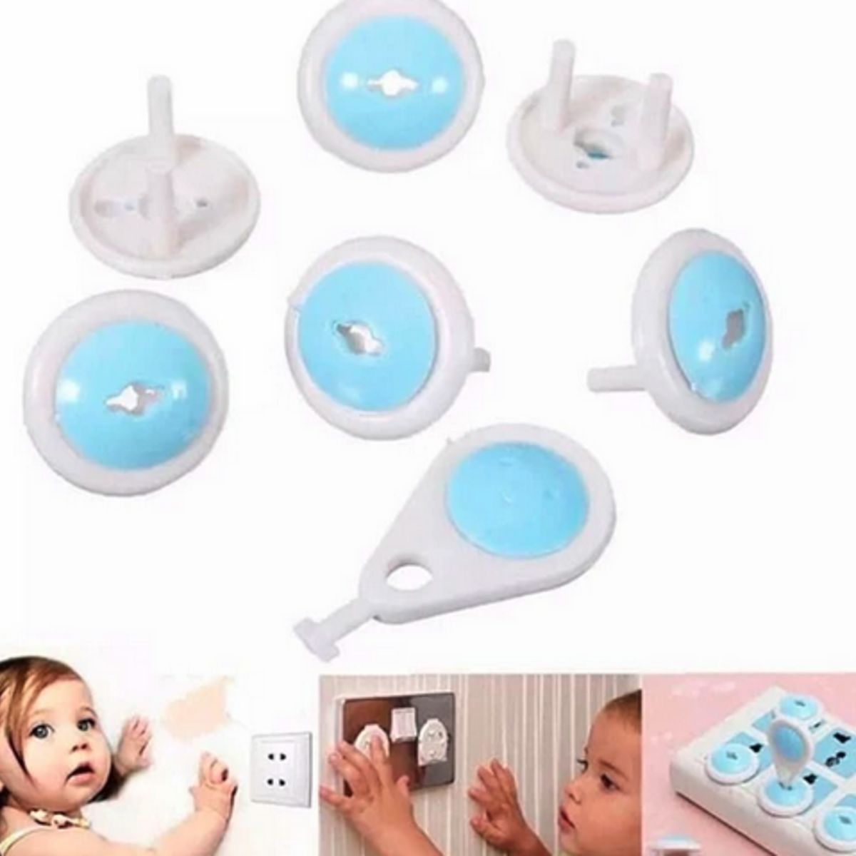 GENERICO - Set 6 Unds protector enchufe protección bebes